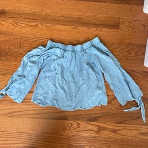 Off the Shoulder Blue Top